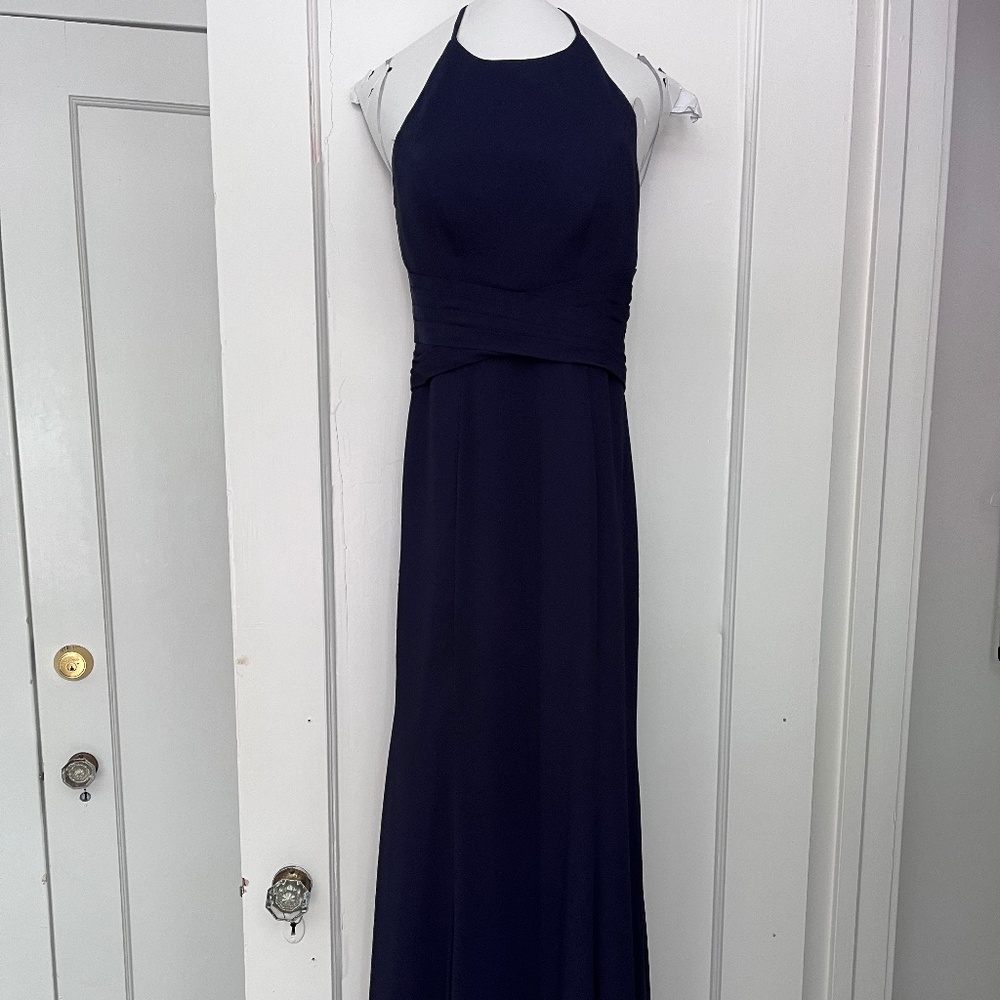 Wtoo Bridesmaid/Black Tie  Navy Halter Dress